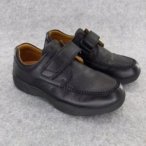 Dr. Comfort Scott Leather Loafers Extra Wide Width Hook & Loop Strap‎ Black 8XW